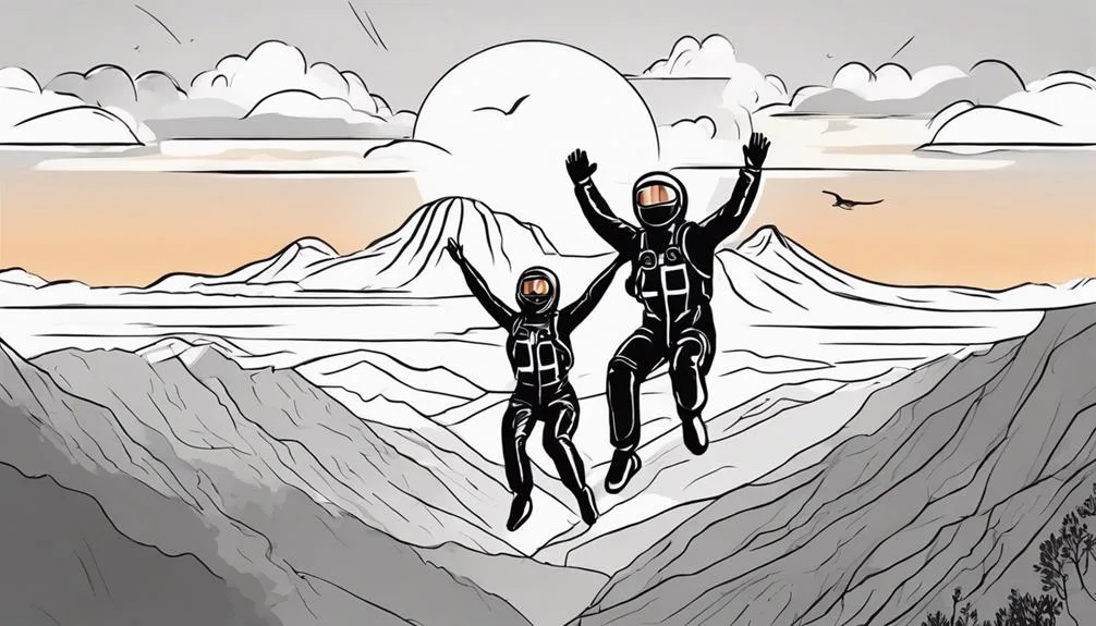 exciting free fall thrill