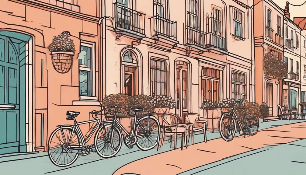 exploring quaint streets by bike