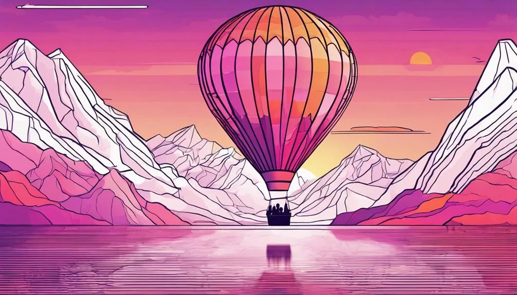 floating above picturesque landscapes