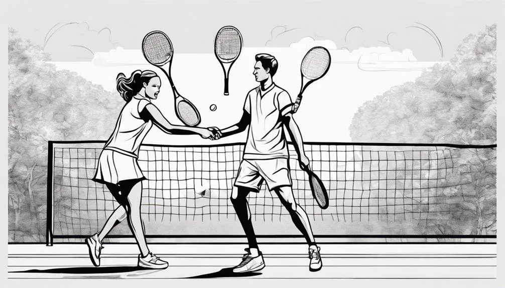 intense tennis match played