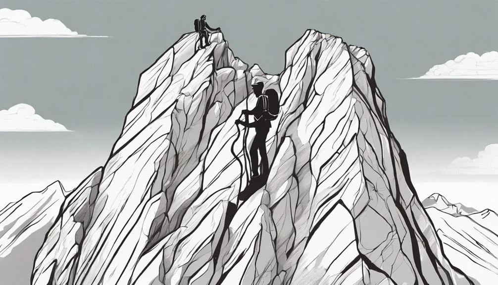 mountain climbing adventure with vistas