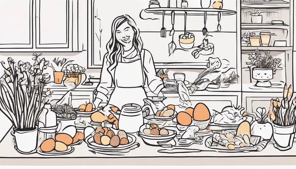 preparing easter brunch together