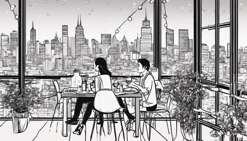 romantic rooftop meal ambiance