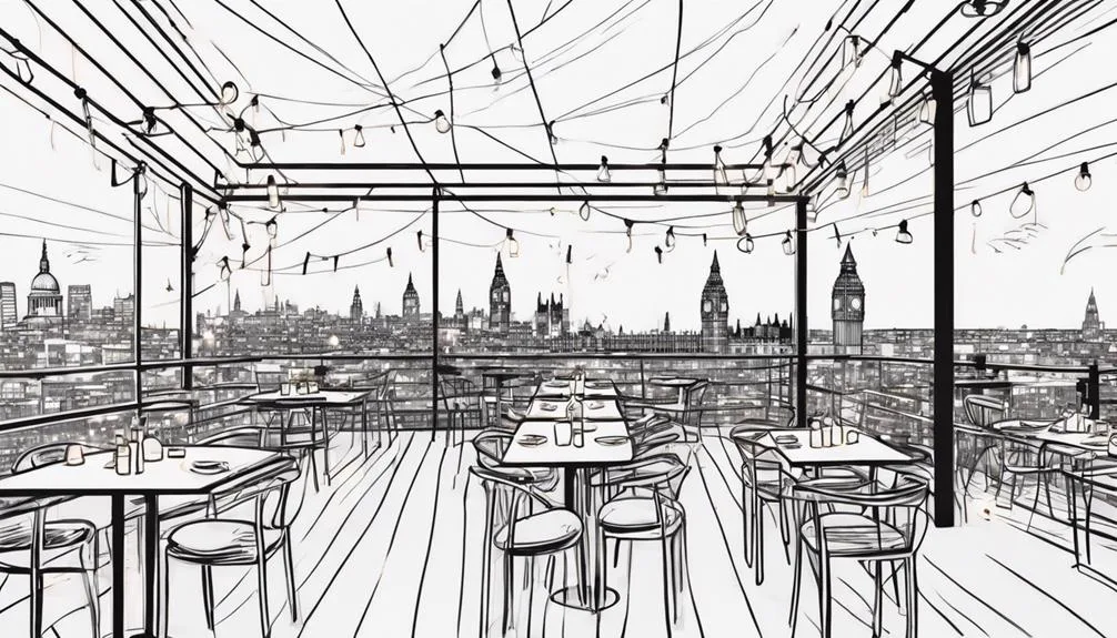 romantic rooftop restaurant setting