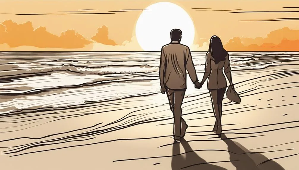sunset walk by water