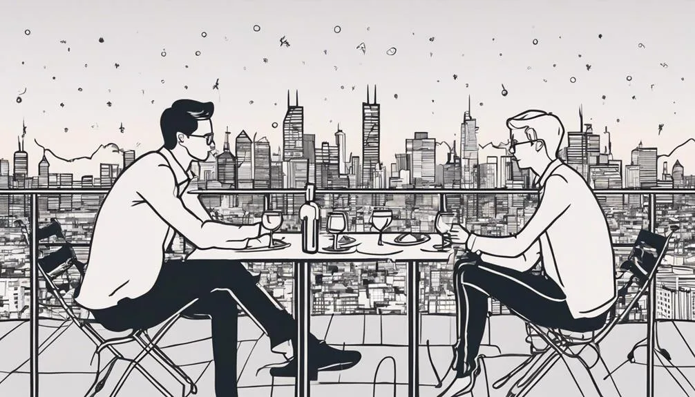 sunset wine on rooftop