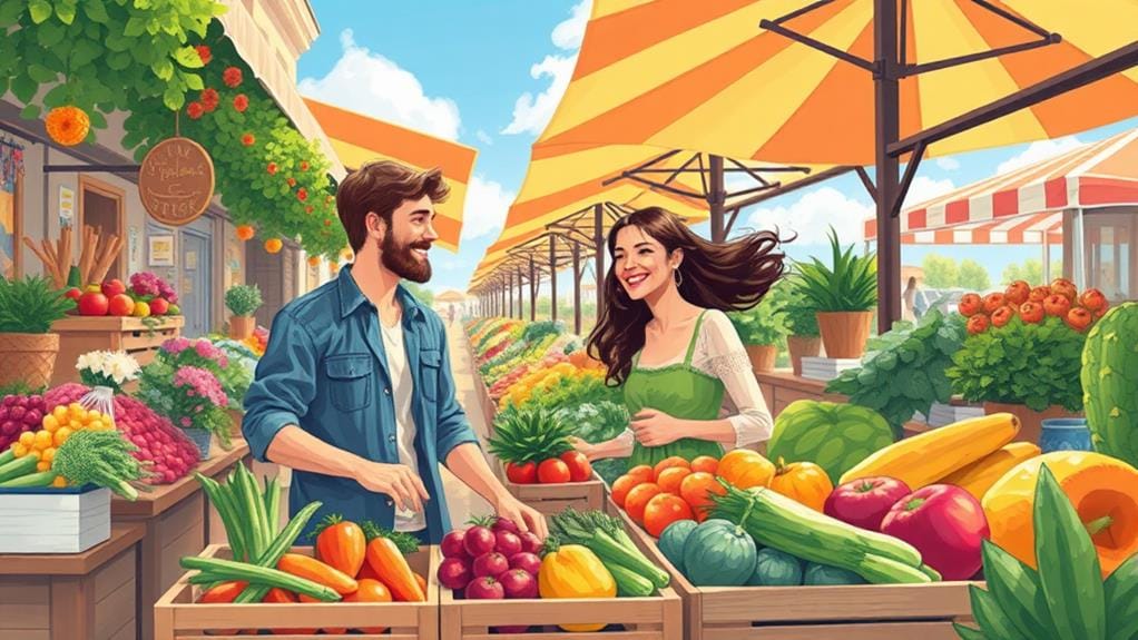 explore nearby farmers market