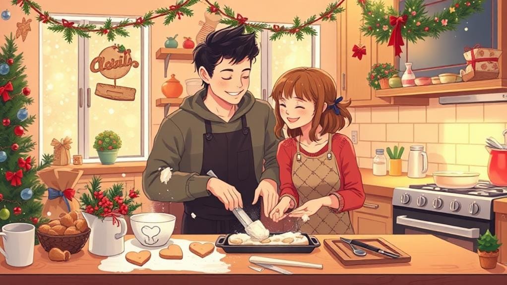 family baking fun together