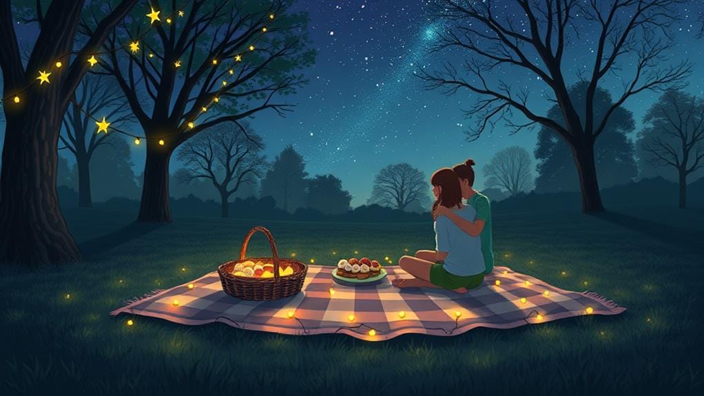 moonlit outdoor dining experience