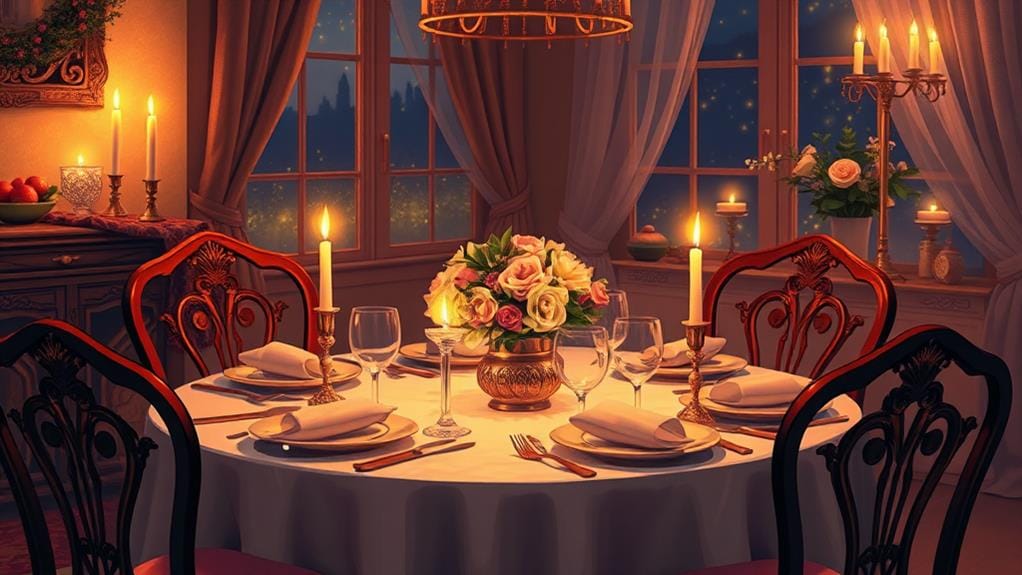 romantic evening indoors together