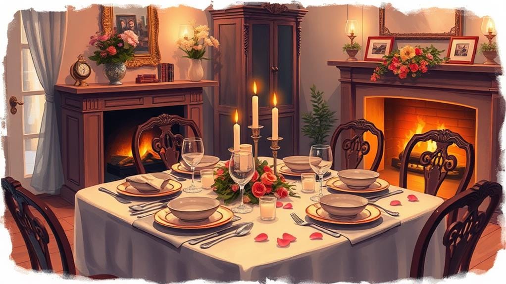 romantic home candlelight dinner