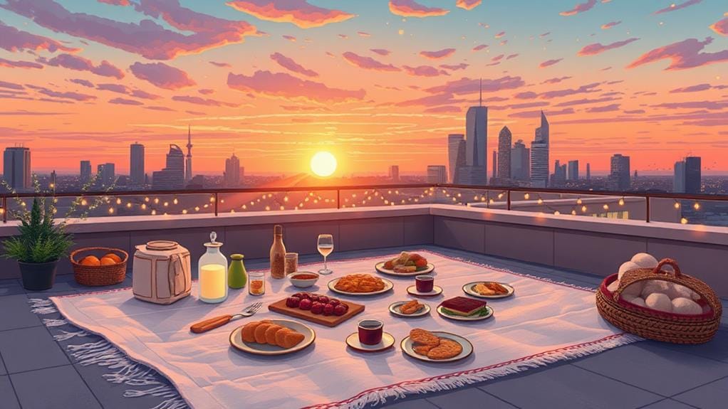 scenic evening rooftop escape