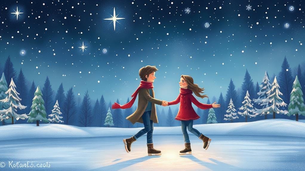 skating beneath starry skies