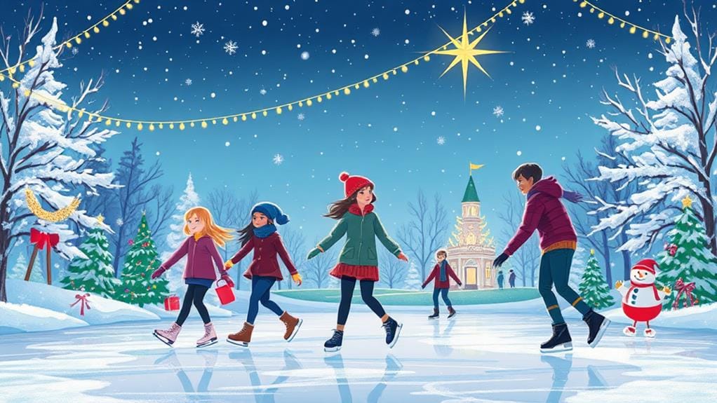 skating beneath starry sky