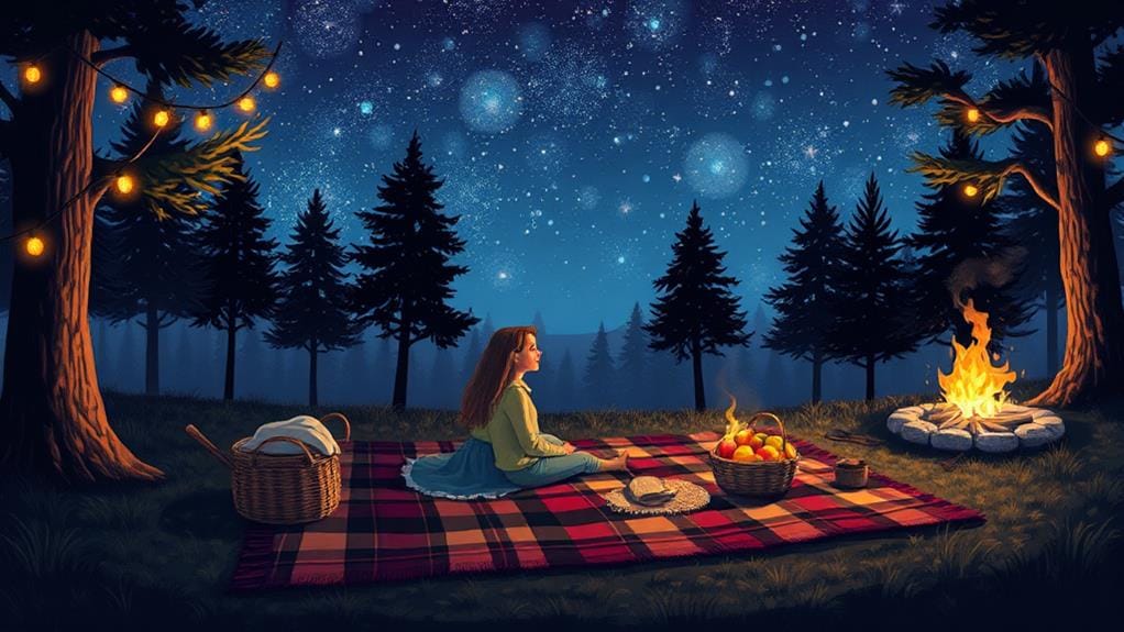 stargazing while camping outdoors