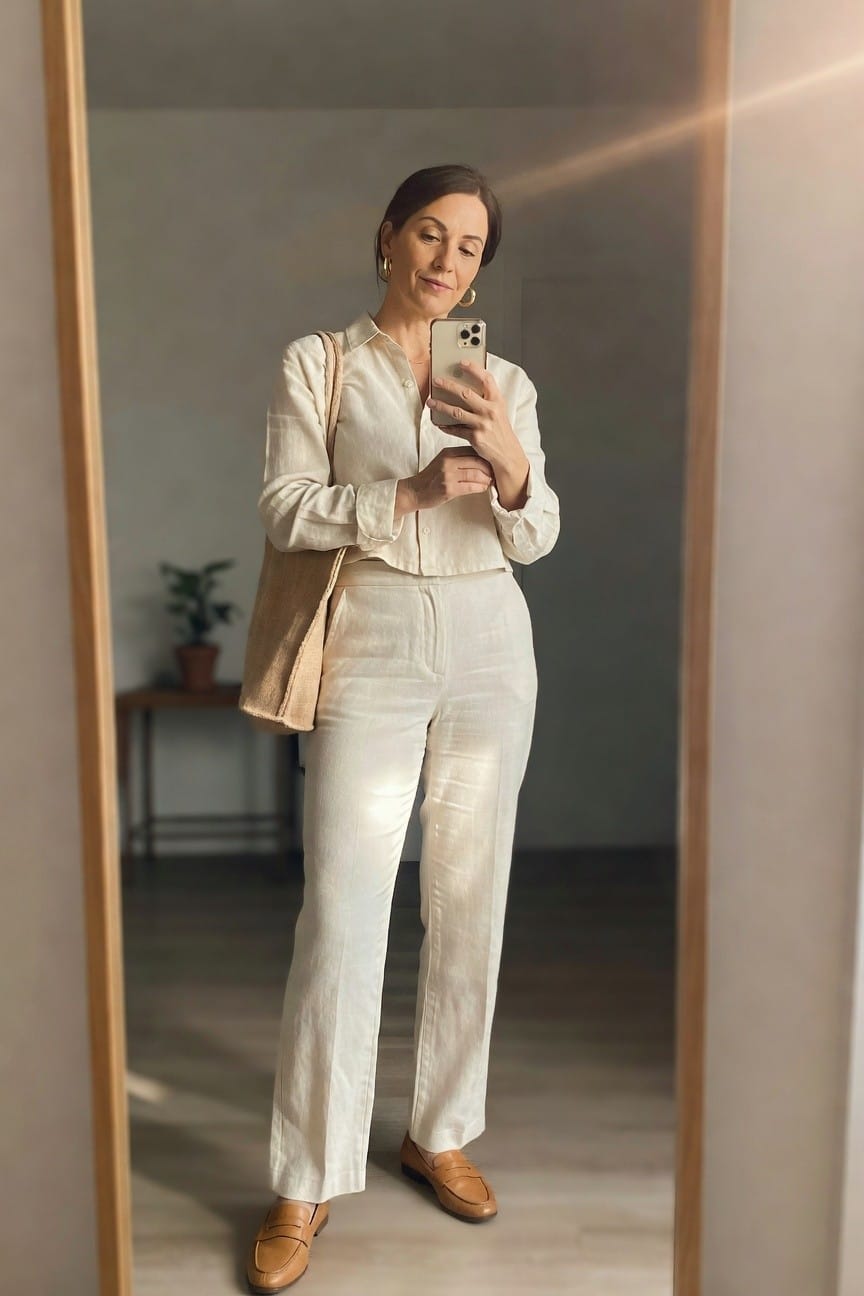 White Linen Shirt And Pants