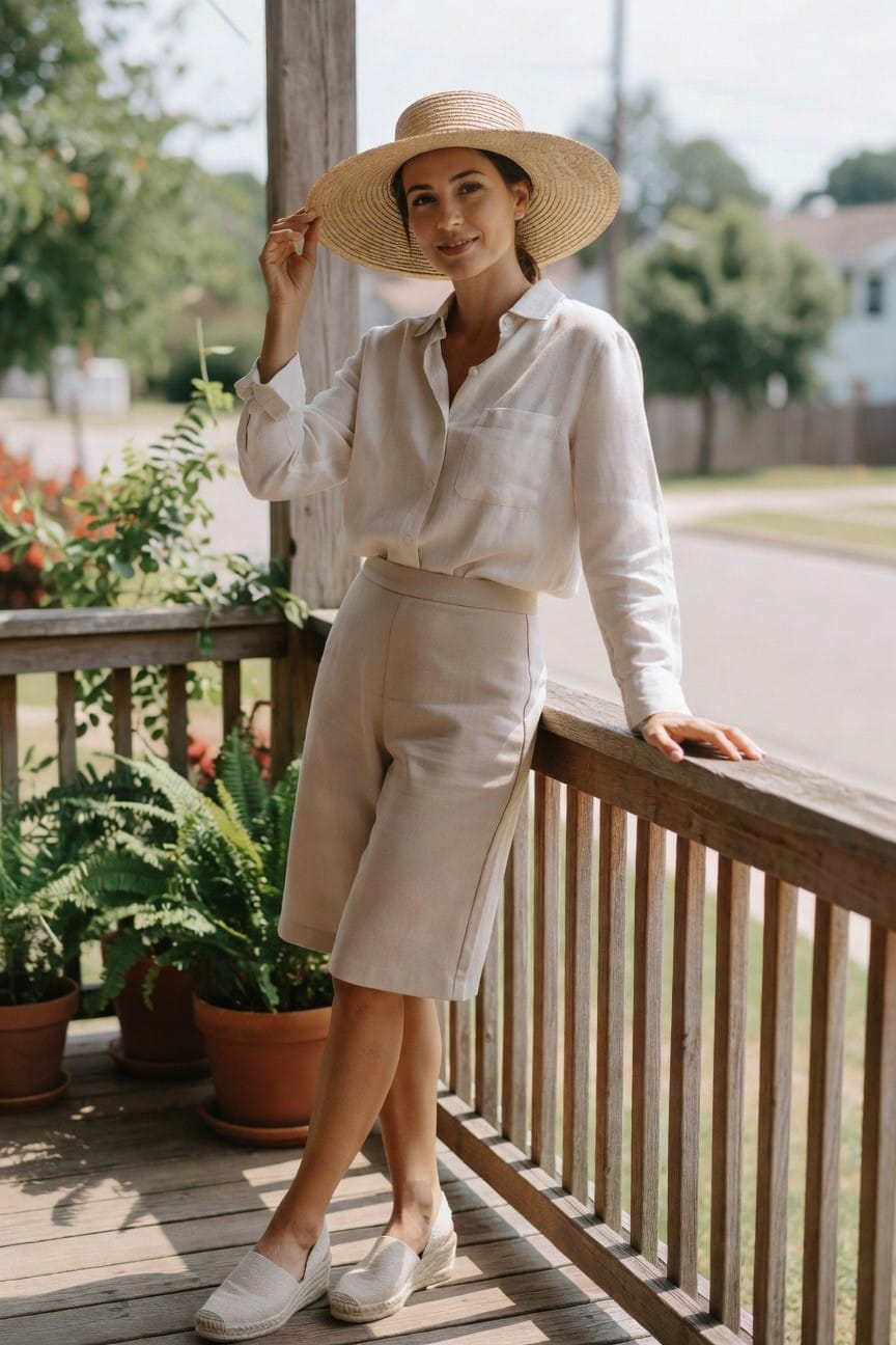 Linen Shirt With Matching Skirt