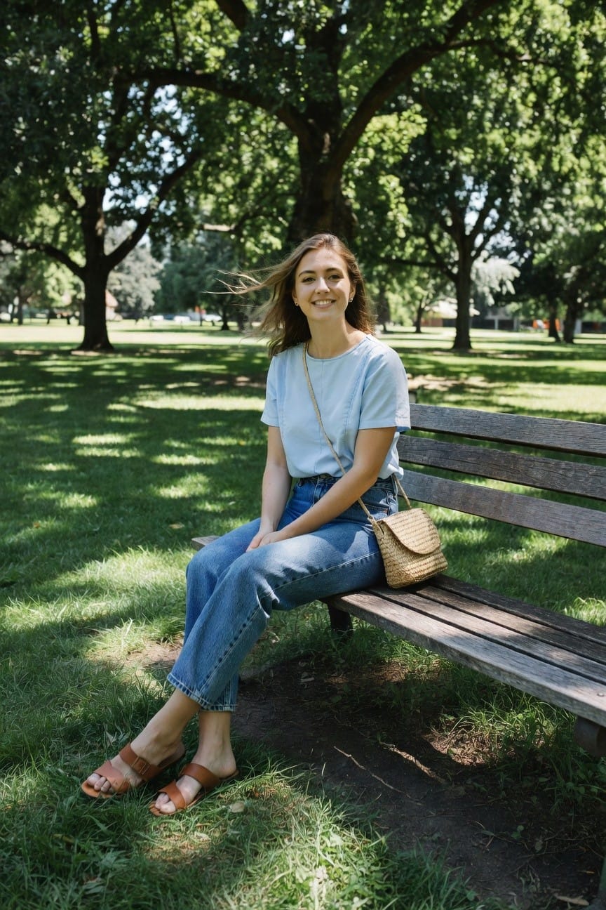 Light Blue Top And Jeans
