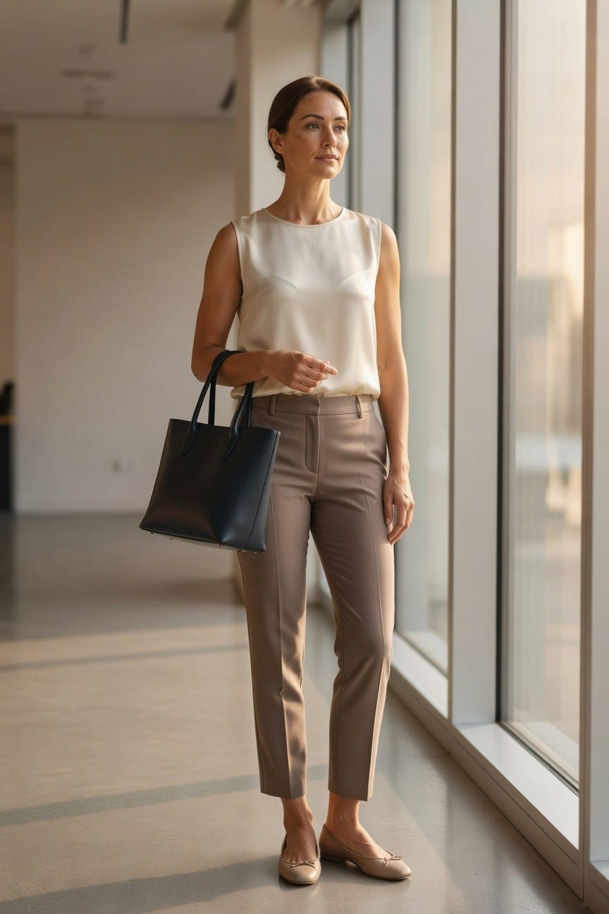 Sleeveless Top And Straight Leg Pants