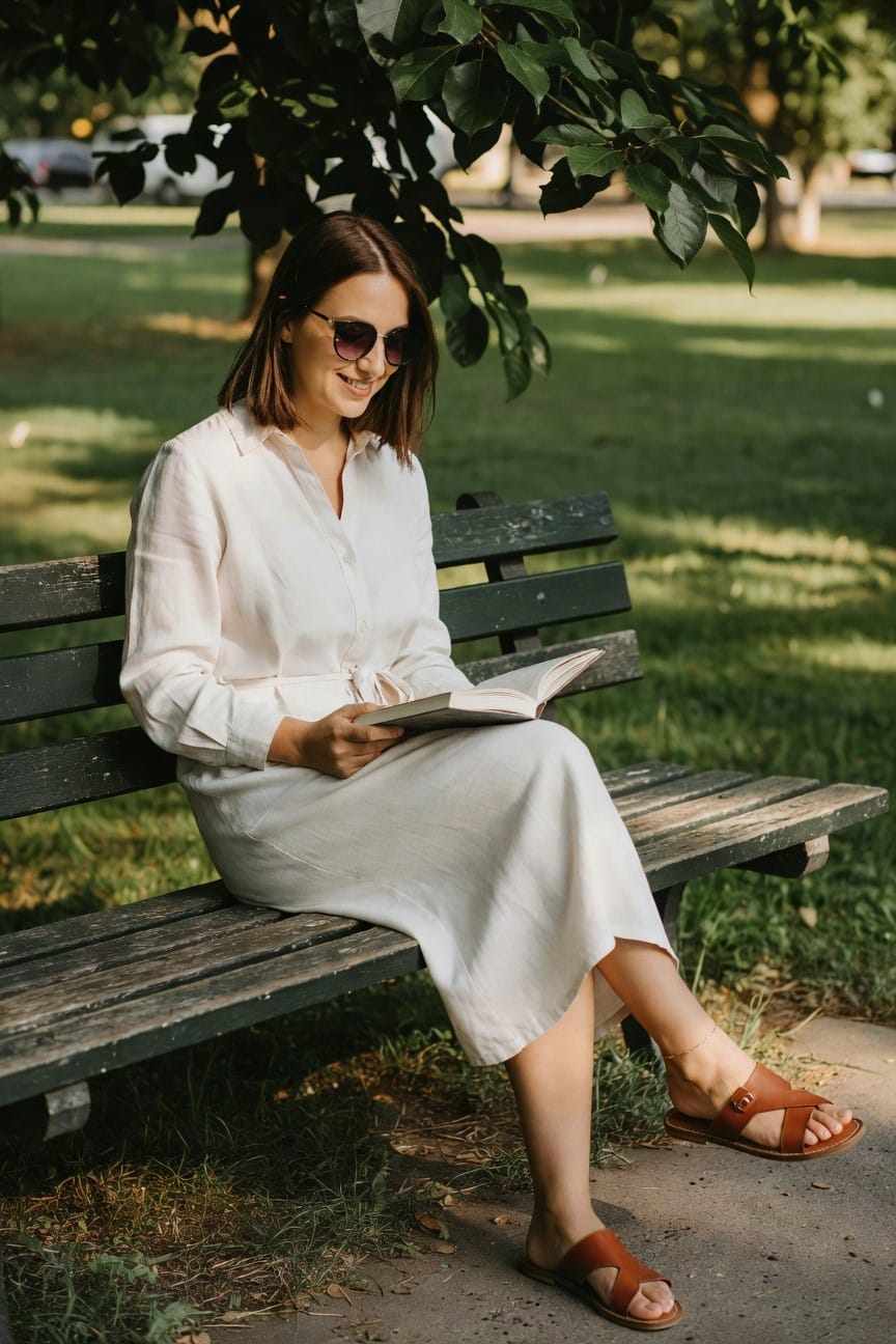 White Midi Shirt Dress