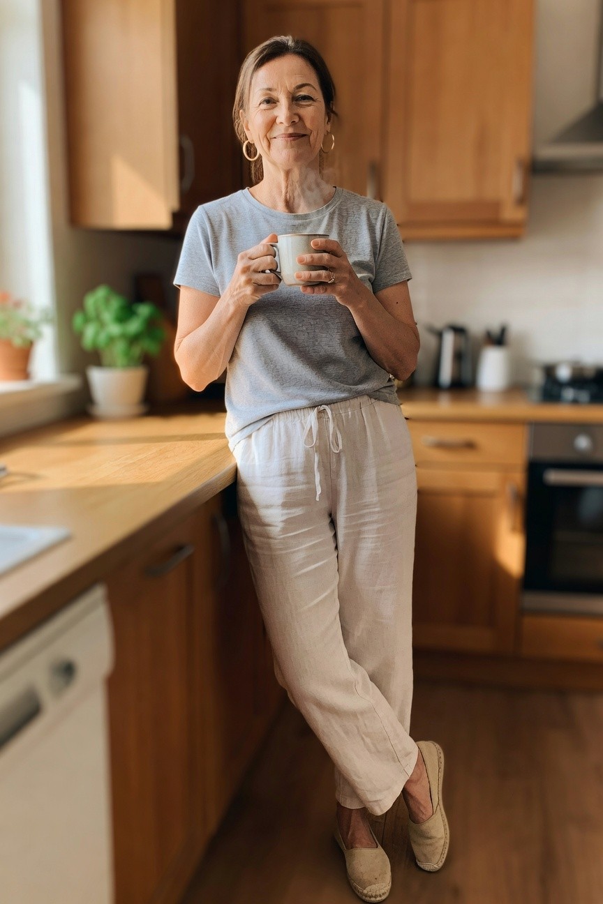 Basic Tee And Linen Pants
