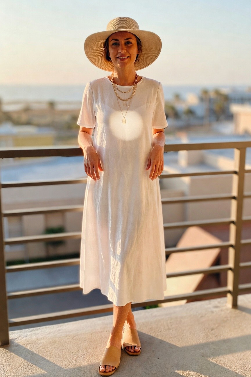 Simple Summer Dress In White