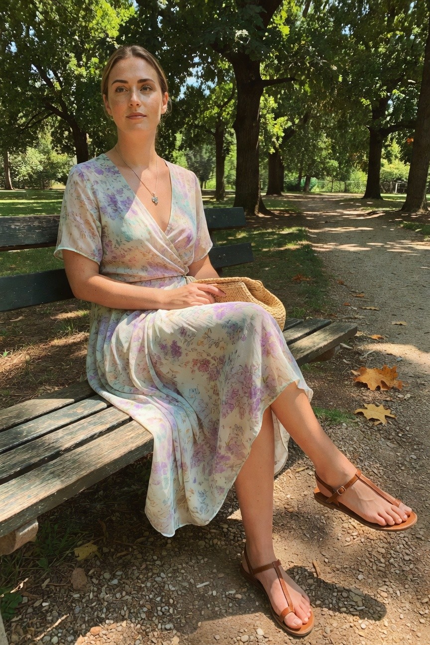 Floral Wrap Dress For Capsule Simplicity