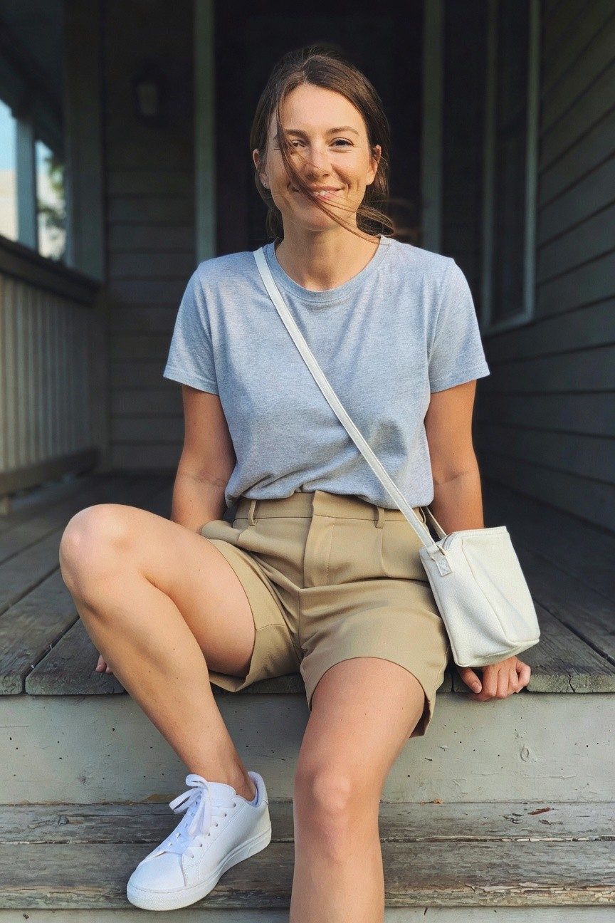 Casual Shorts And Tee Combo For Warm Days